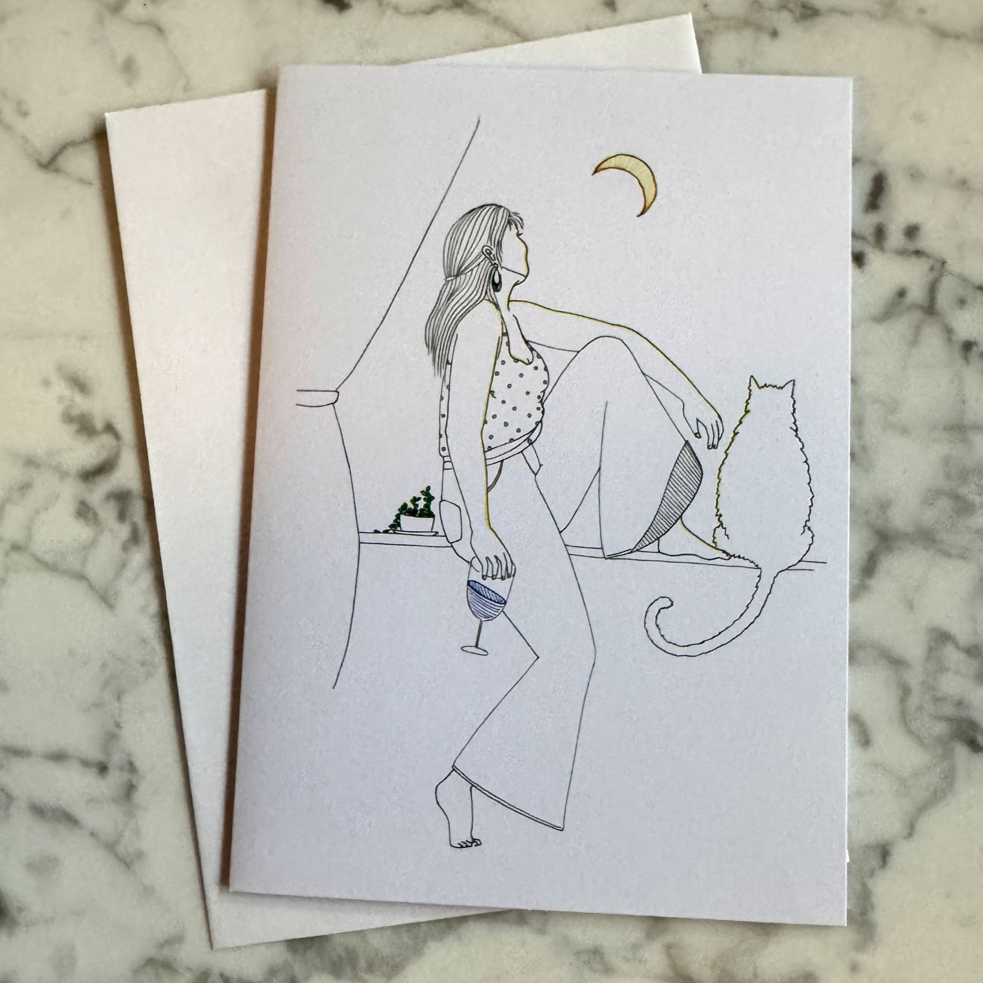 Moongazing Greeting Card