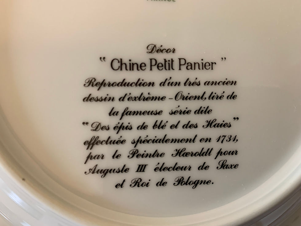 Miniature : Service de table porcelaine - Limoges - Raynaud - modèle  "Petit panier Chinois"
