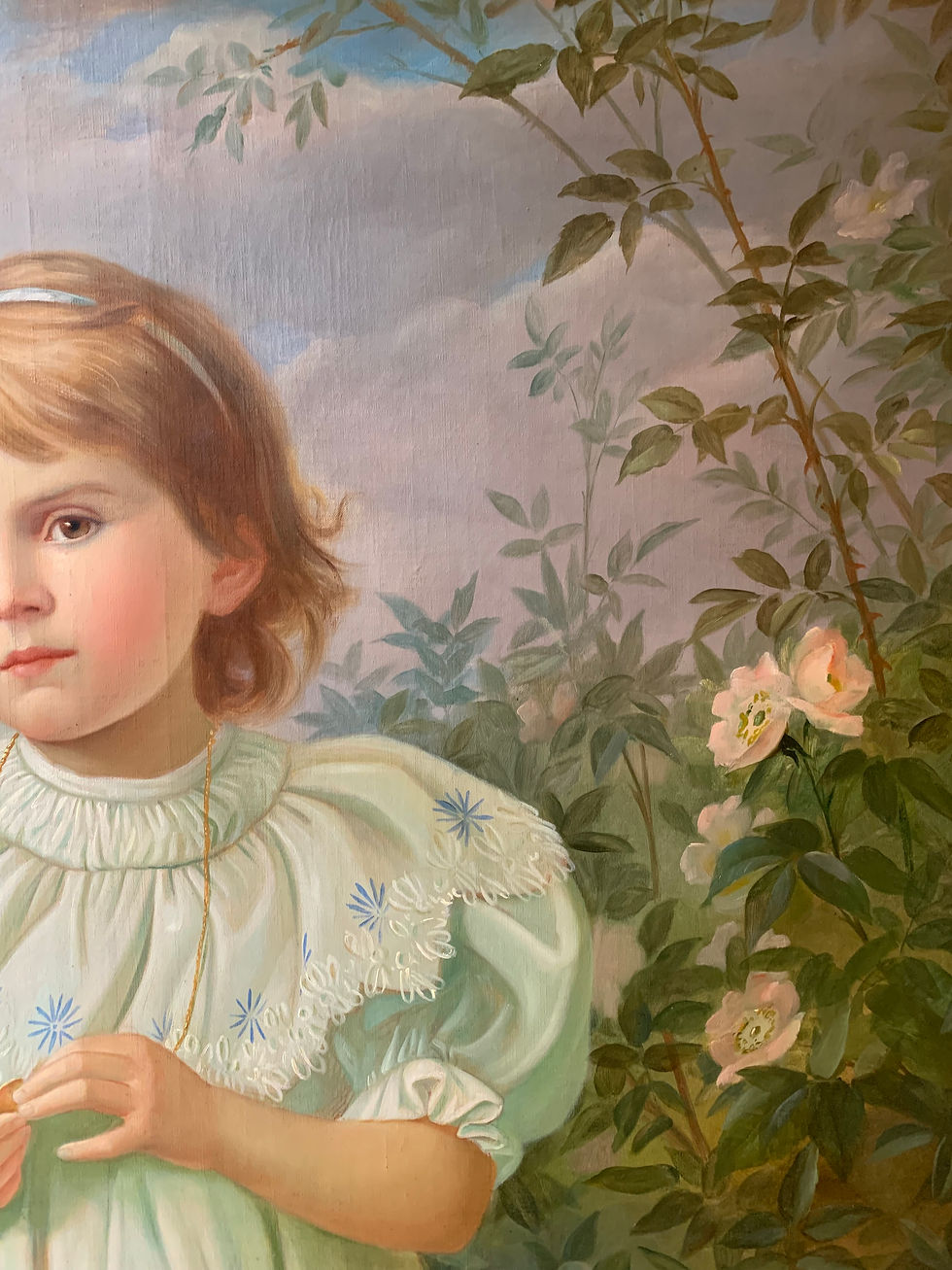 Miniature : Petite fille. Peinture par « Joanny AUGIER » (1863-1922)