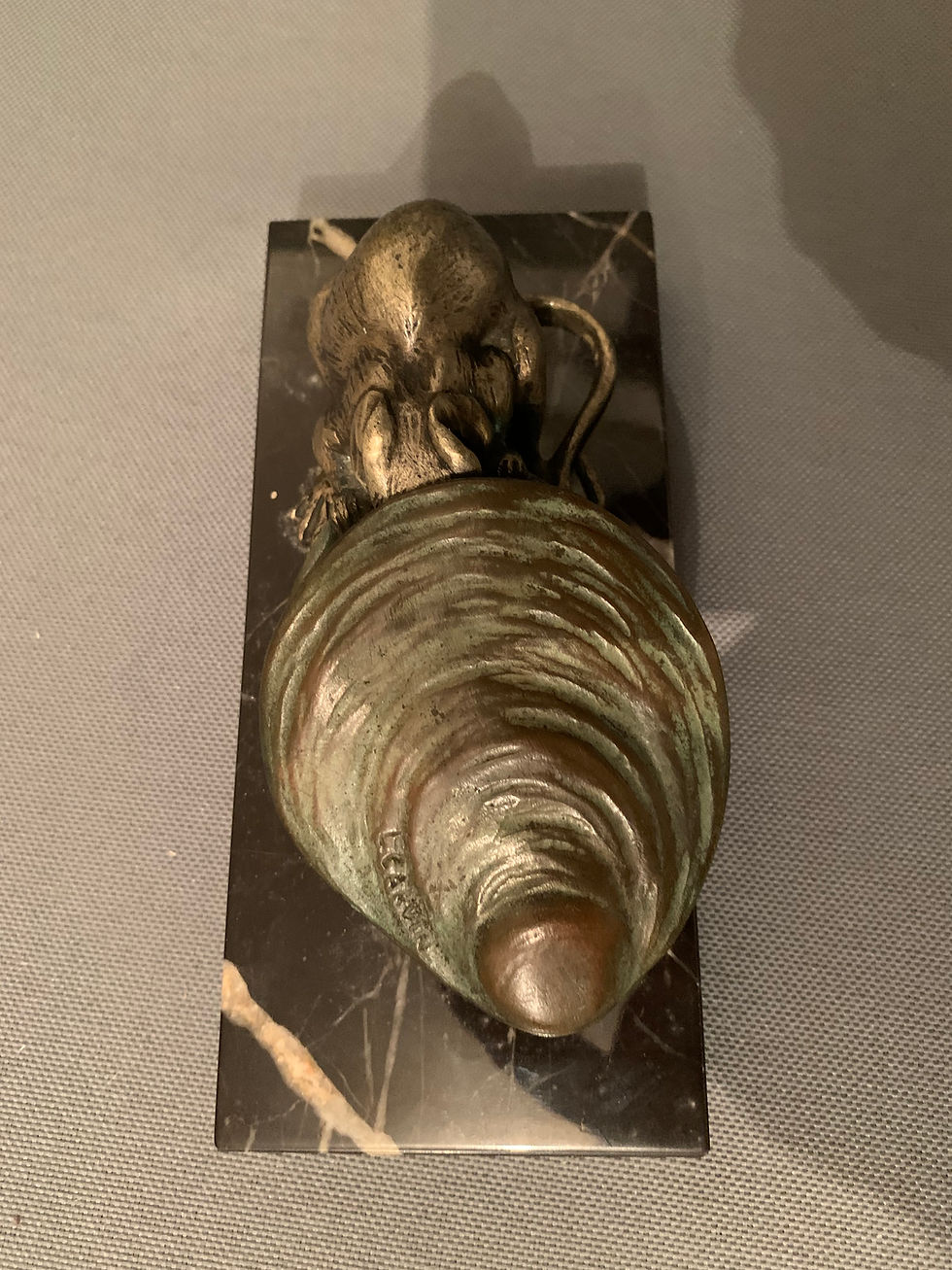Miniature : Bronze de Louis Carvin (1875-1951) « Le Rat et l’Huître »