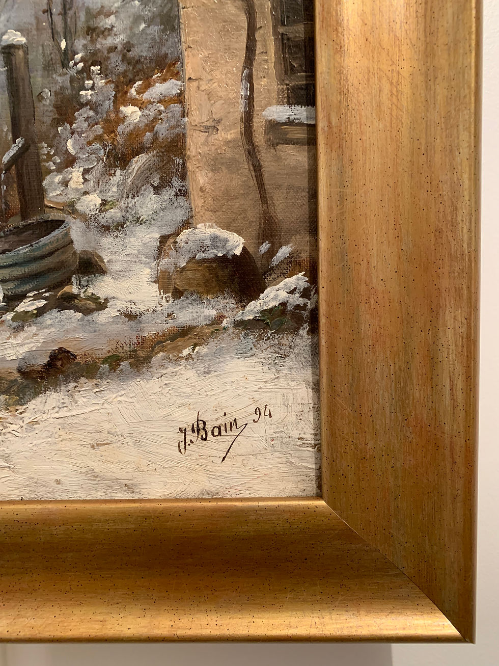 Miniature : La fontaine du village sous la neige- Jean BAIN (1860-1908)
