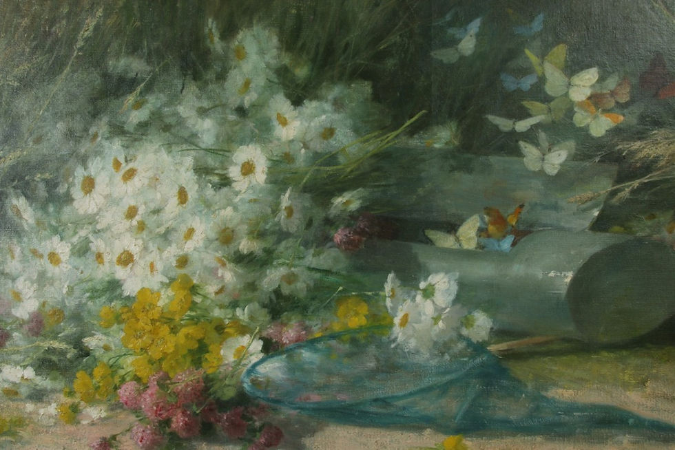 Miniature : André PERRACHON (1828-1908)« La chasse aux papillons »