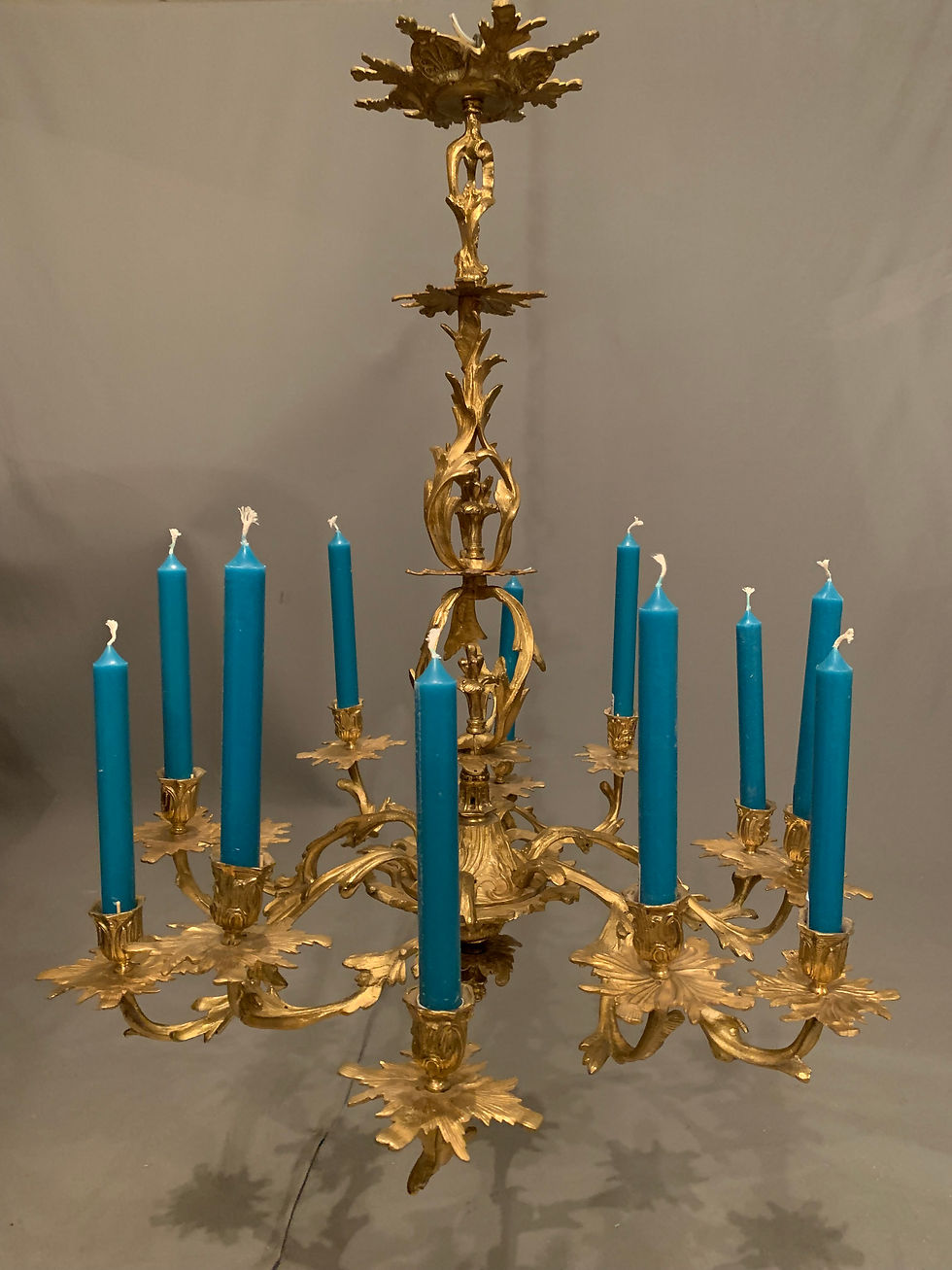 Miniature : Lustre Bronze doré Louis XV Rocaille