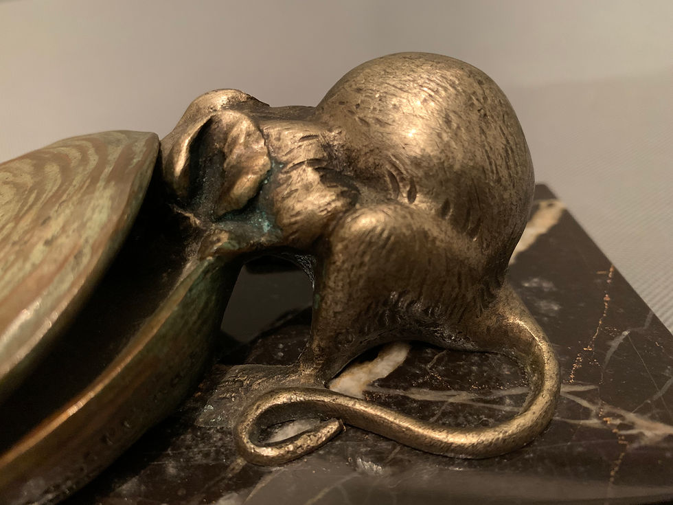 Miniature : Bronze de Louis Carvin (1875-1951) « Le Rat et l’Huître »