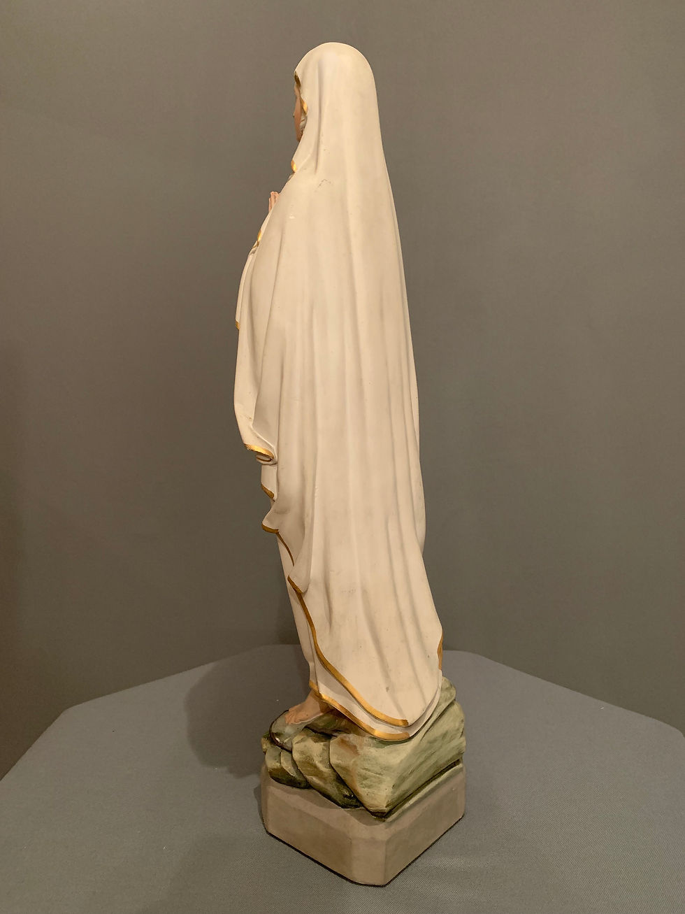 Miniature : Vierge en Plâtre XIXe  et sa Console