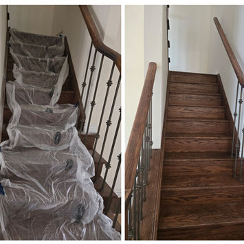 Before and after Photos of stairs once walls are painted