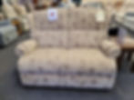 Sherborne Upholstery, stylish monochromatic neutral floral print sofa with pillow back.