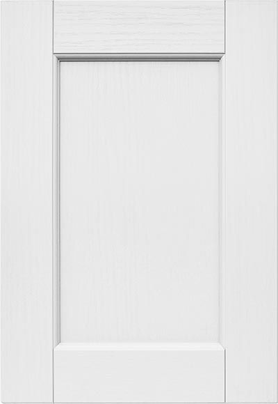 Off white vinyl wrapped shaker kitchen door.