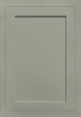 Soft vintage green shaker kitchen door with painted finish.