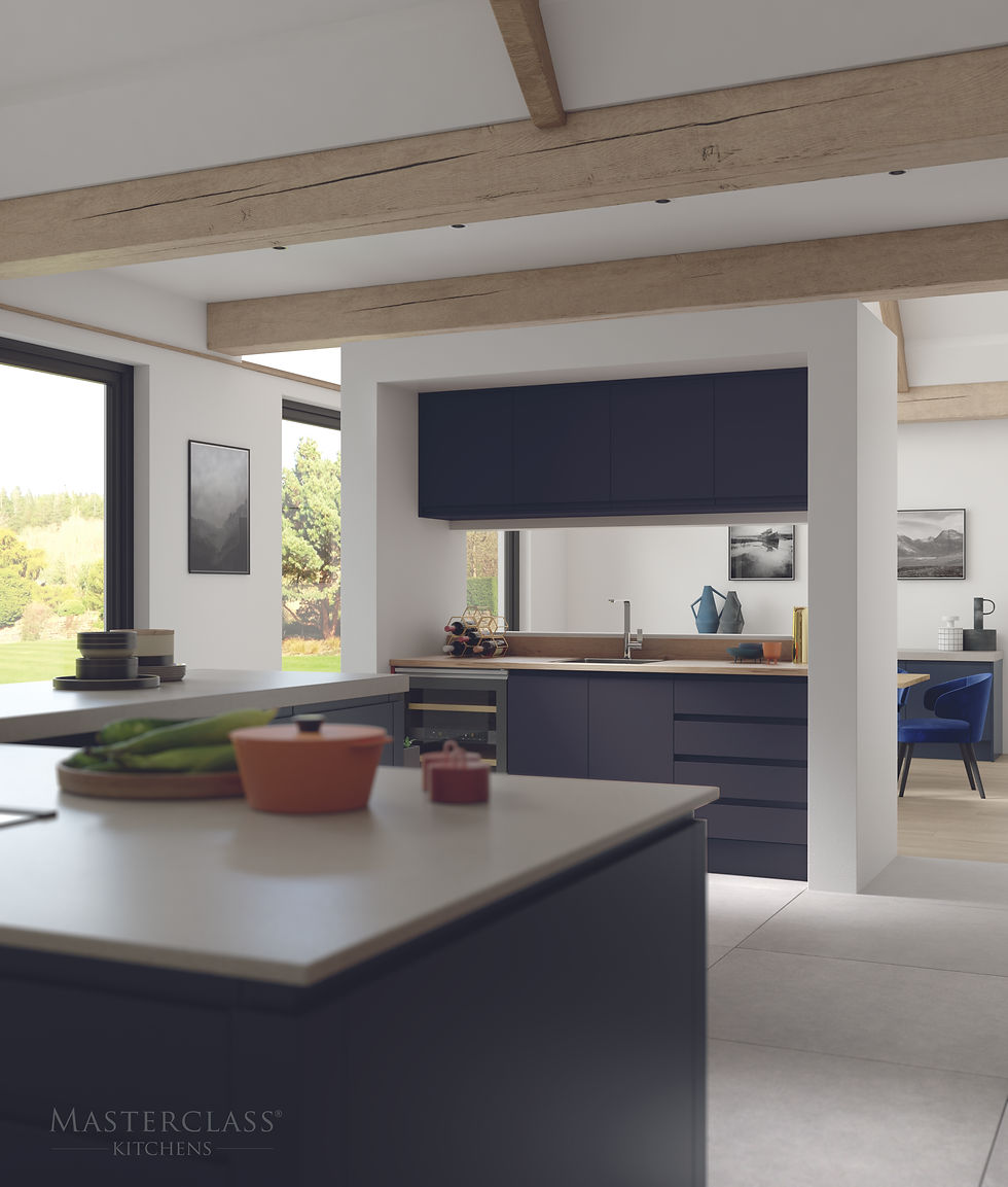 Roma Oxford Blue with Scots Grey Kitchen