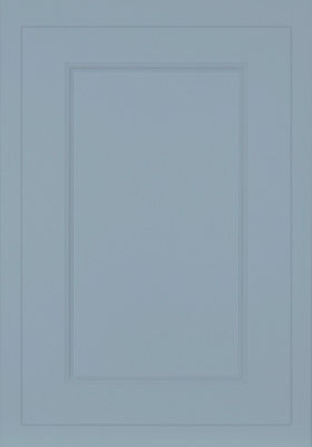 Vintage light blue shaker kitchen door with painted finish.