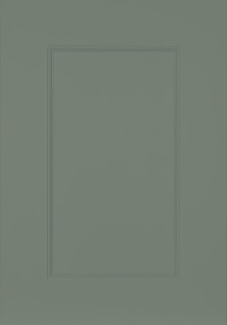 Khaki green shaker kitchen door with painted finish.