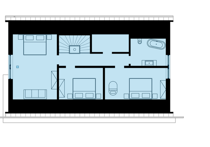 Chata Smrž 2 - půdorys spodní část