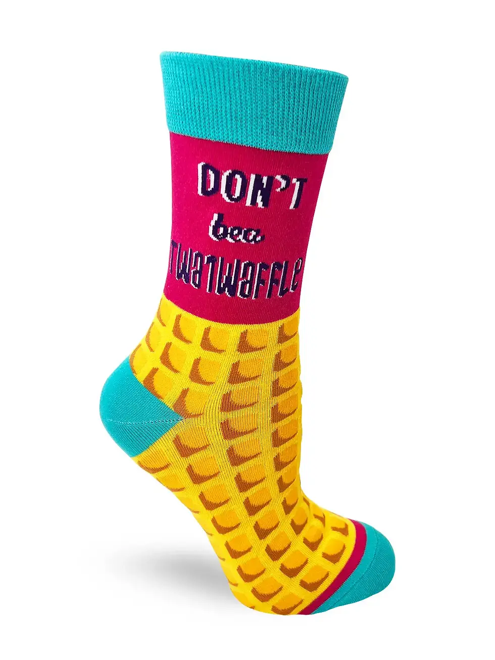 Thumbnail: Funny Ladies' Crew Socks with Saying "Don't Be A Twatwaffle"