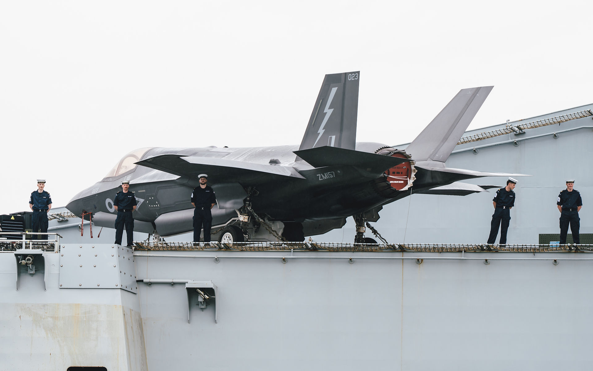 F-35B onboard HMS Prince of Wales Marina Bay Cruise Center