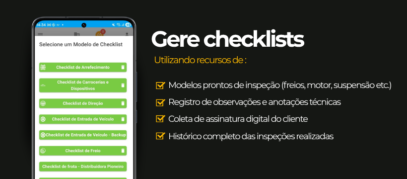 Tela checklist do reparador lux auto  