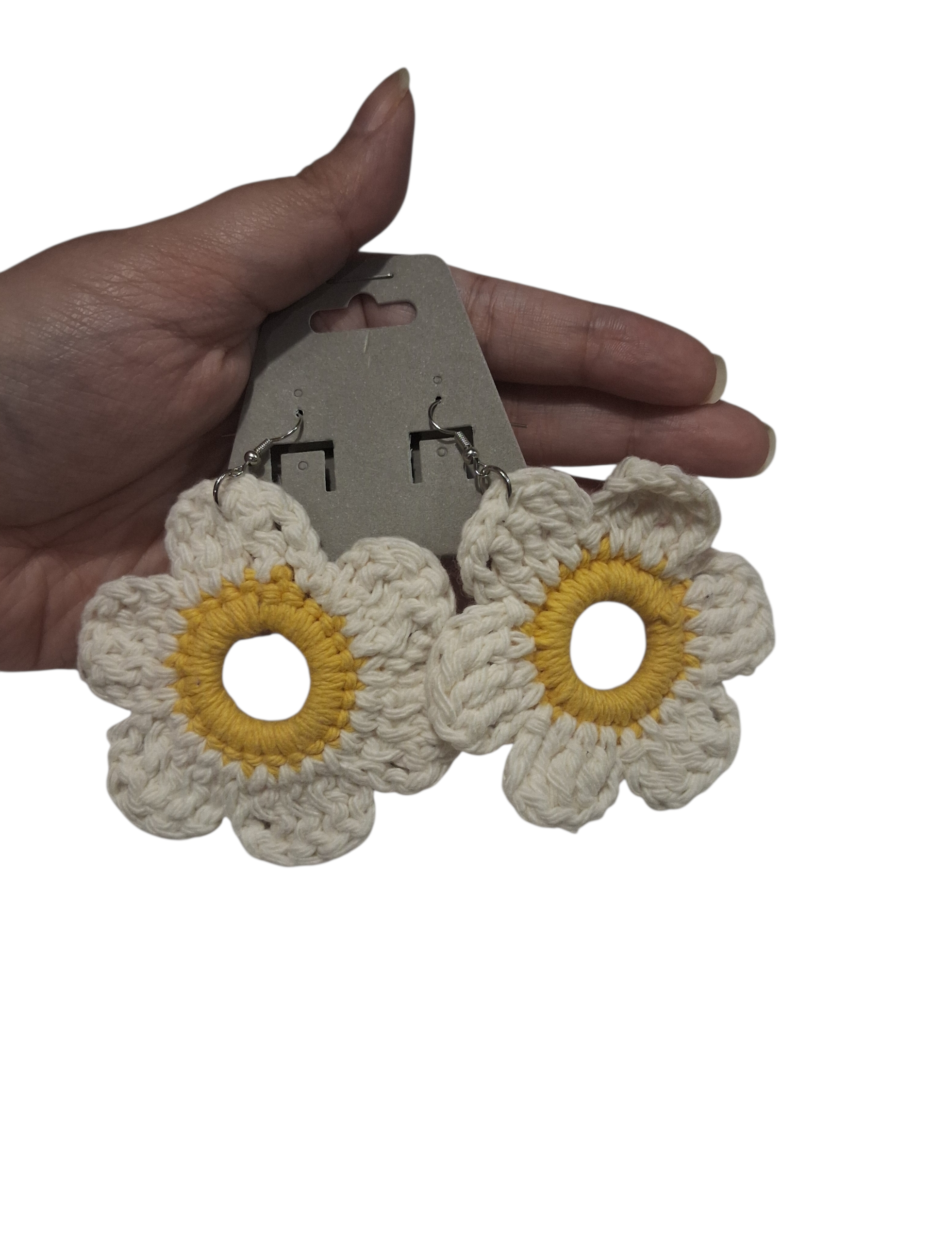 Crochet Daisy Earrings