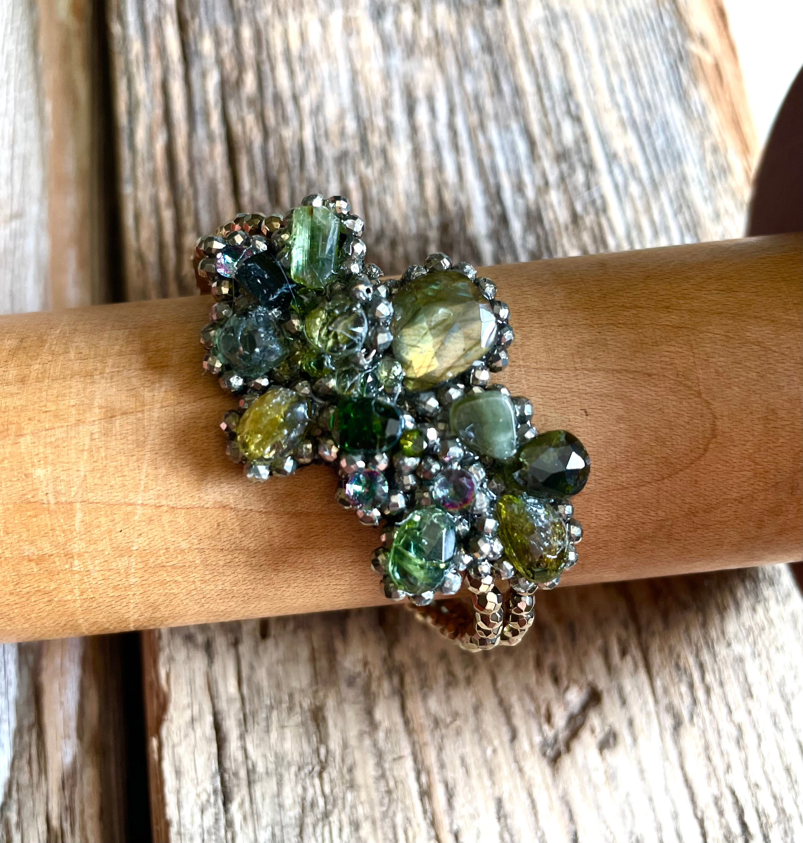 "Drew" - Tourmaline, Labradorite and Hematite bracelet.