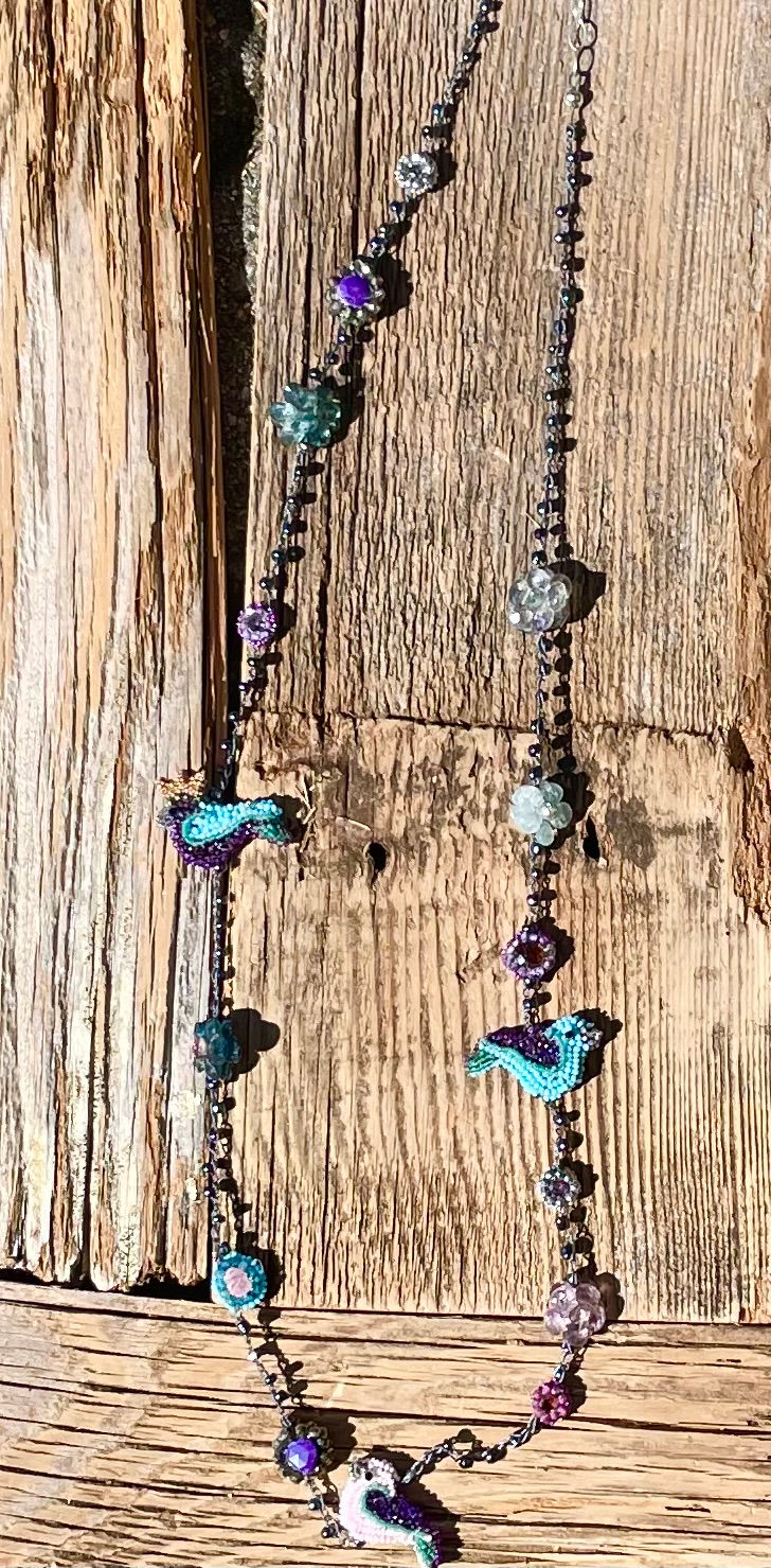 Thumbnail: "Dylan" - Topaz, Kyanite, Pyrite and Antique Crystal necklace.