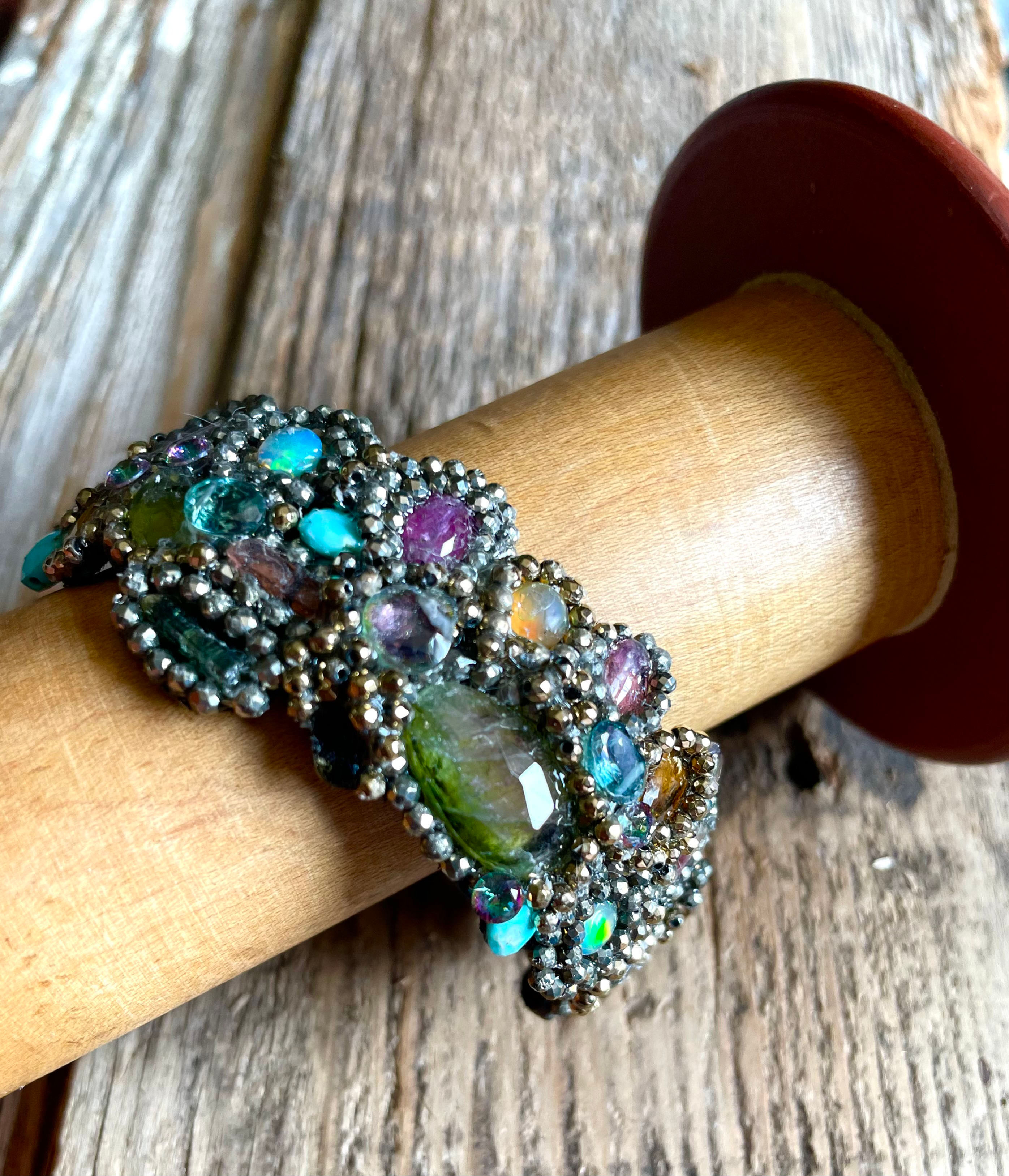 "Fionna" - Topaz, Tourmaline and Turquoise bracelet.