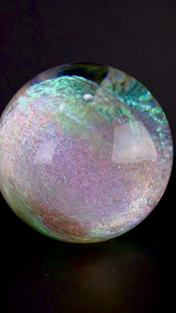 Thumbnail: 3” Dense rainbow dichroic paperweight 