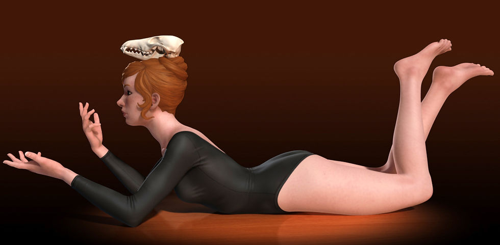 Woman and Fox Skull