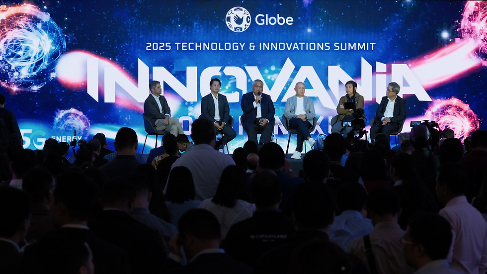Fireside chat with (left to right) Cong. Albee Benitez, Carl Cruz, Ernest Cu, Sec. Henry Aguda, and Chief Atty. Ernesto Perez