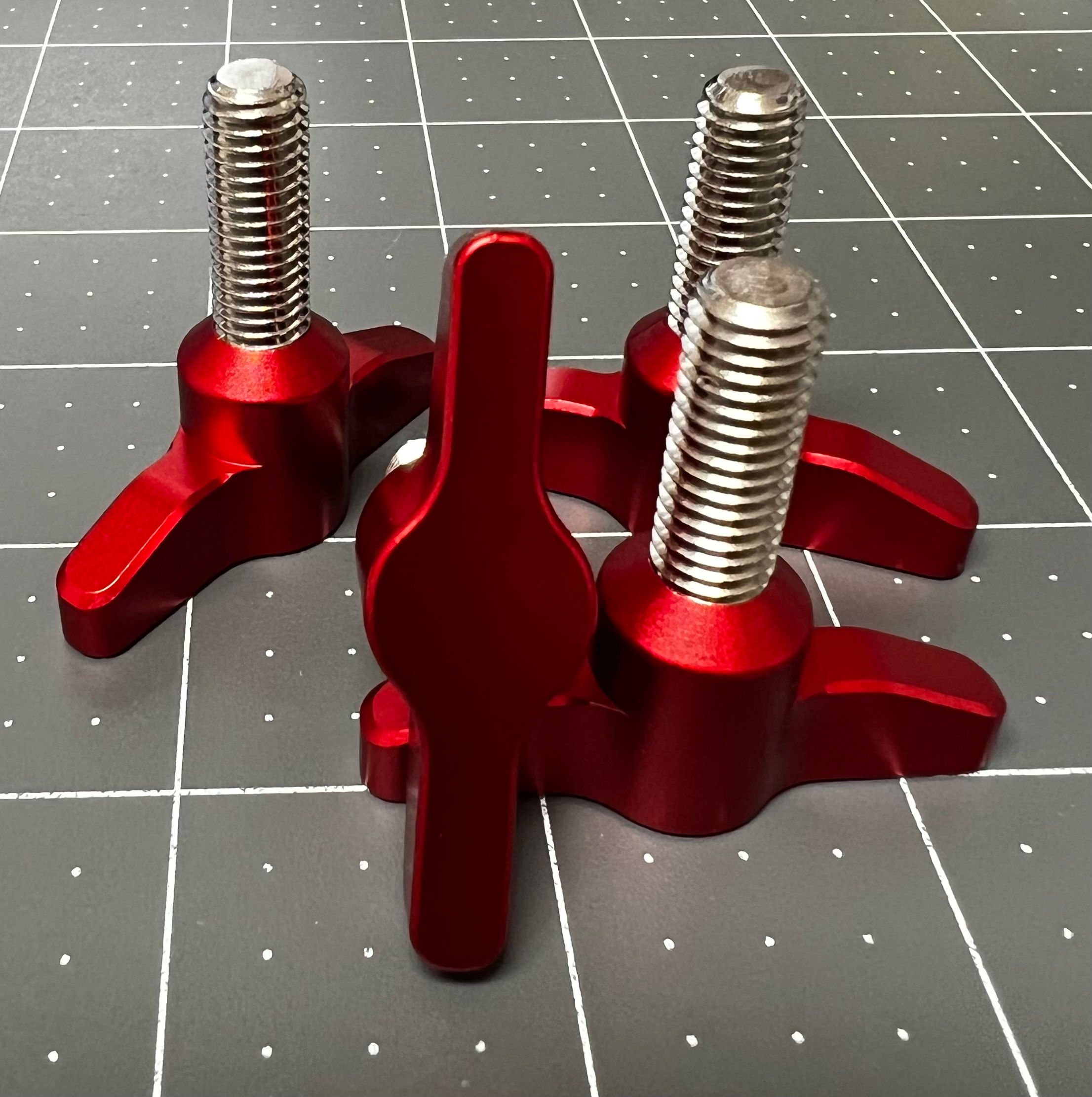 Hydrofoil Wingscrews, M8 x 25mm, Set of 4, Satin Red