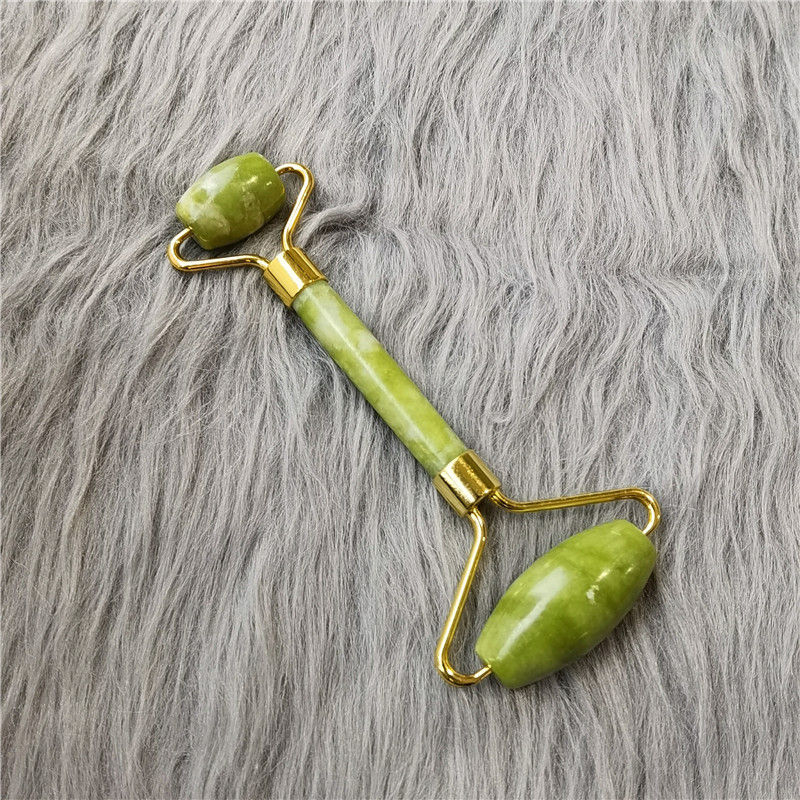 Miniature : Rouleau de Massage et Gua Sha en Jade Véritable - Vert Clair