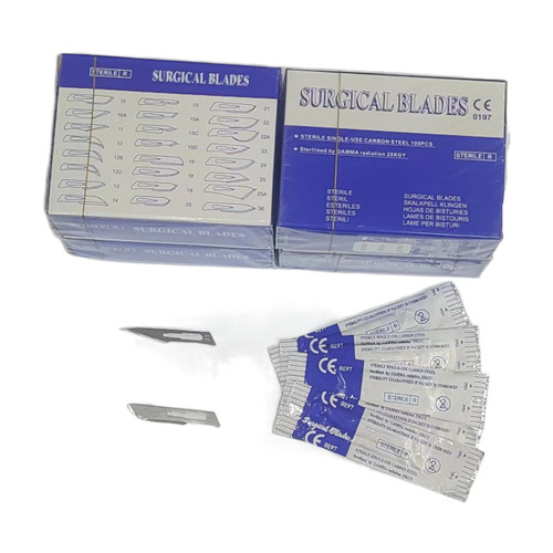 Lames Chirurgicales Stériles Acier Inoxydable #10 #11 #15 - 100/boîte, Expiration 12/2026