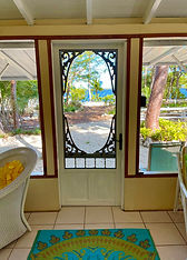 cottage front door looking out