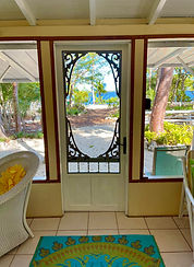 cottage front door looking out