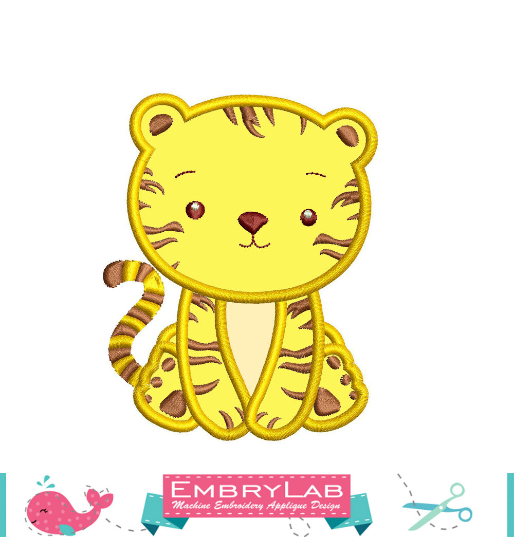 Tiger Appliqué. Machine Embroidery Applique Design. Digital Download