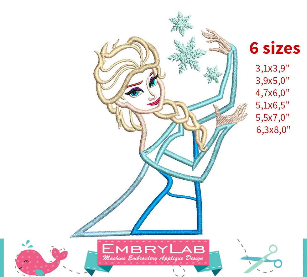Thumbnail: Elsa Appliqué. Frozen. Machine Embroidery Applique Design. Digital Download