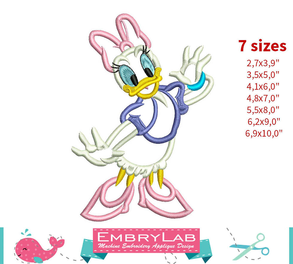 Thumbnail: Daisy Duck Appliqué Set. Mickey Mouse. Machine Embroidery Applique Design