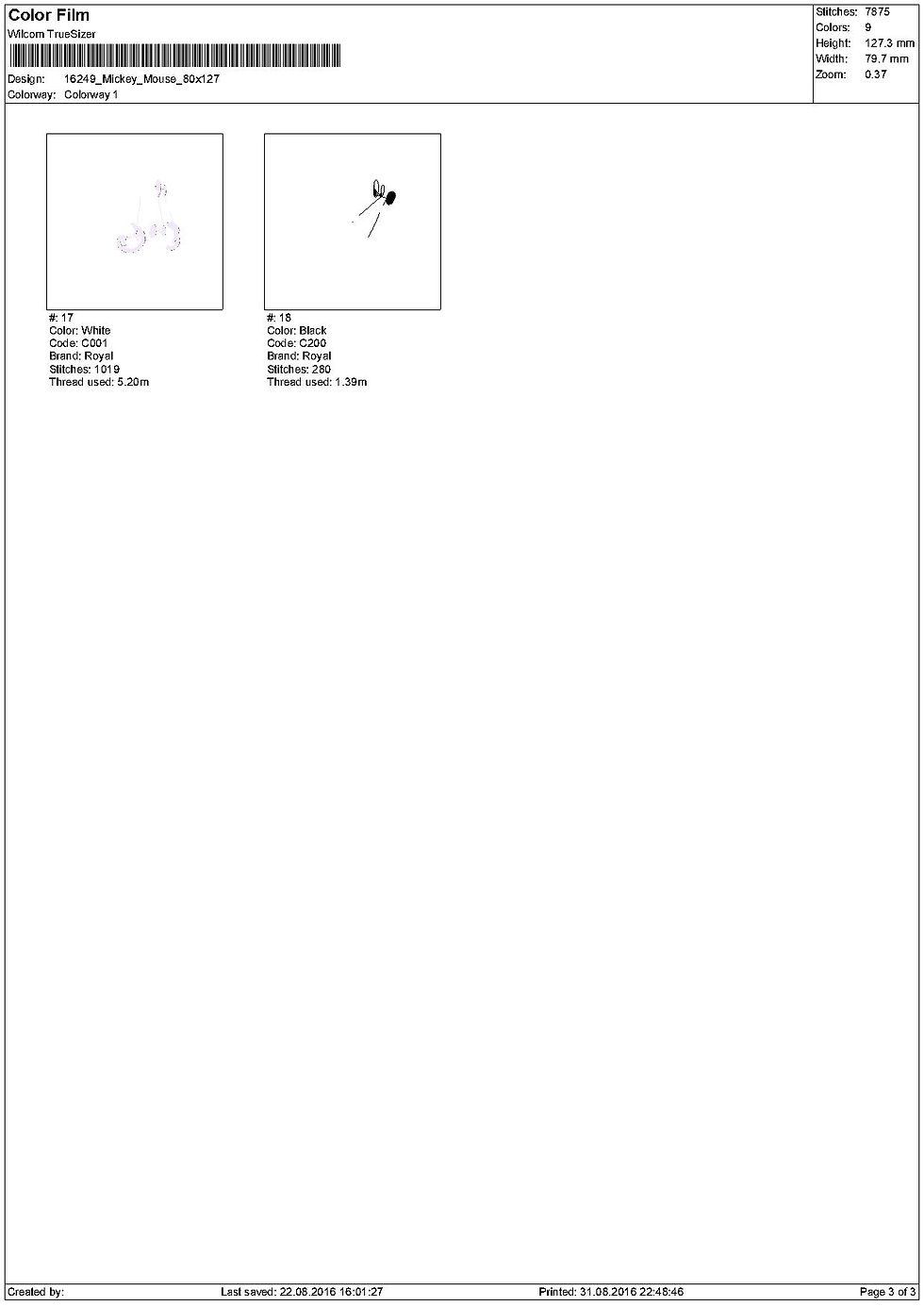 Thumbnail: Mickey Mouse Appliqué. Mickey Mouse. Machine Embroidery Applique Design.