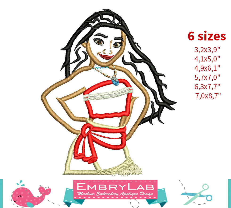 Thumbnail: Moana Appliqué. Moana. Machine Embroidery Applique Design