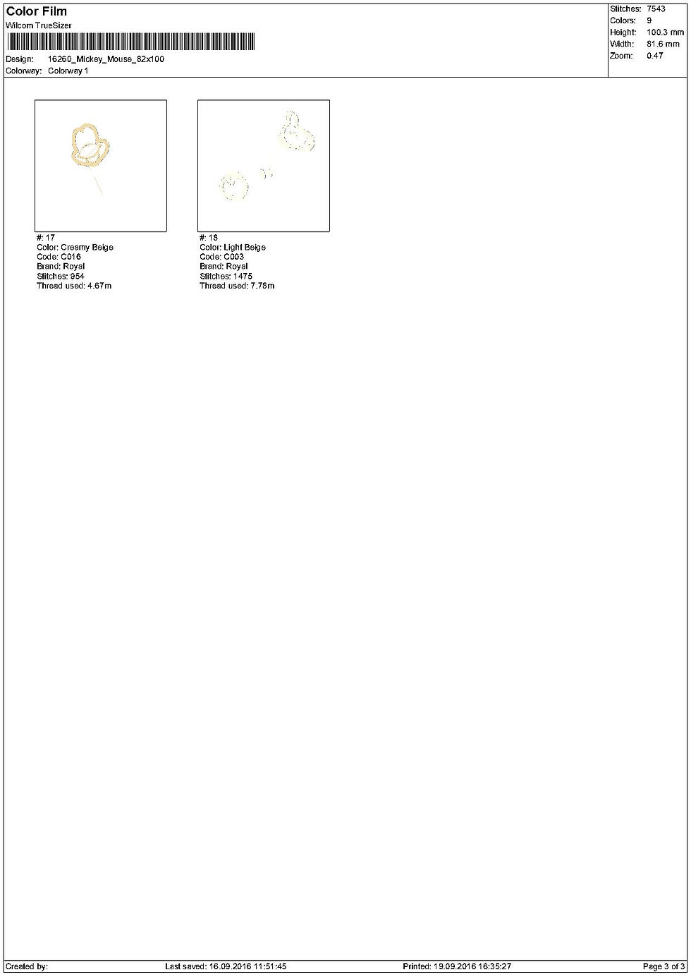 Thumbnail: Mickey Mouse Appliqué. Mickey Mouse. Machine Embroidery Applique Design.