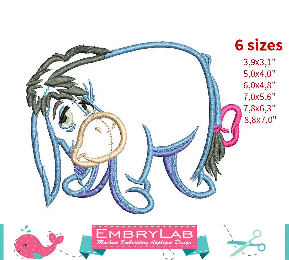 Thumbnail: Eeyore Appliqué Set. Winnie-The-Pooh. Machine Embroidery Applique Design