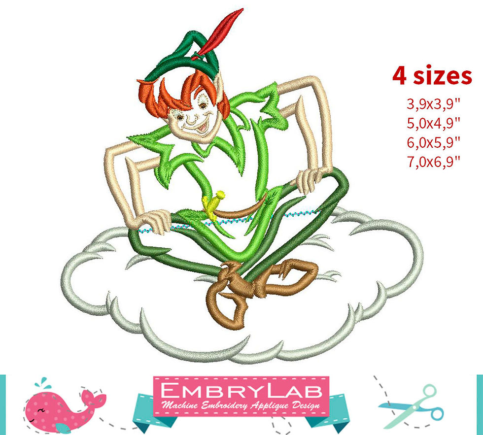Thumbnail: Peter Pan Appliqué Set. Peter Pan. Machine Embroidery Applique Design