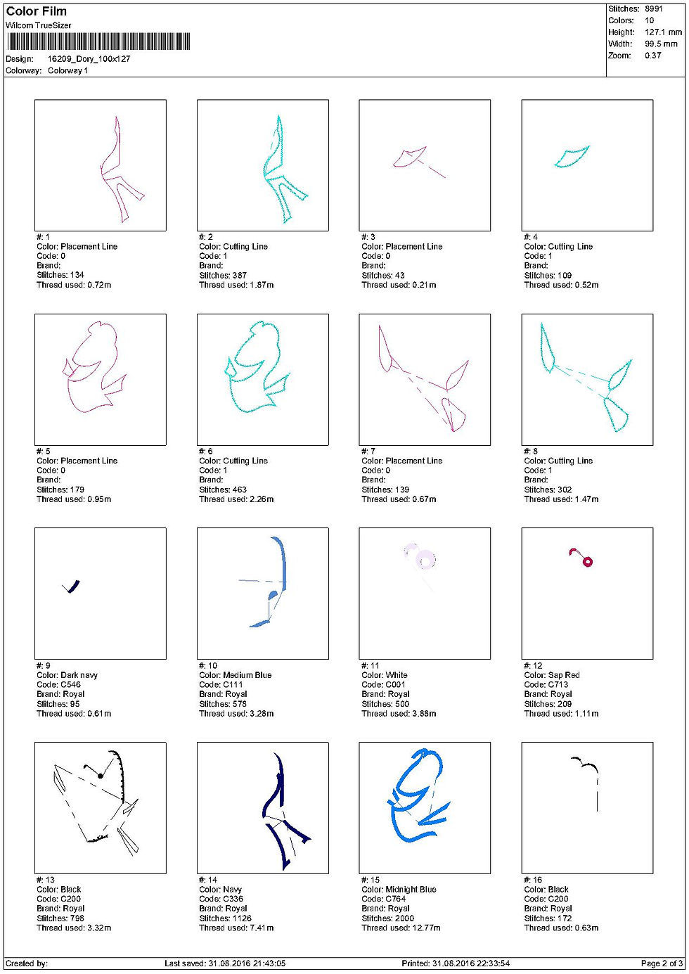 Thumbnail: Dory Appliqué. Finding Dory. Machine Embroidery Applique Design