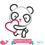 Thumbnail: Loving panda Appliqué. Machine Embroidery Applique Design. Digital Download