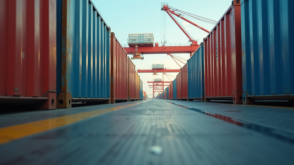 Eye-level view of refrigerated cargo containers at a shipping port