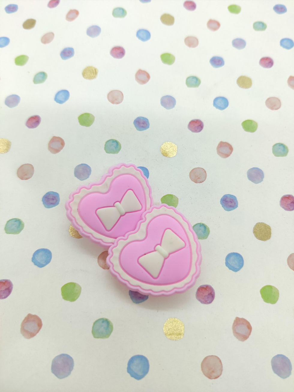 Thumbnail: HEART & BOW SHOE CHARMS - PINK