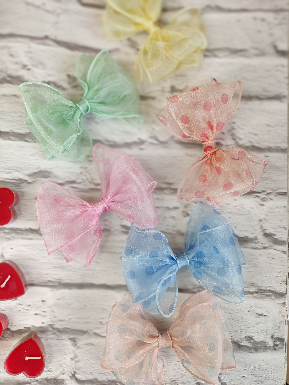 POLKA DOT DUAL COLOUR HANDCRAFTED BOW