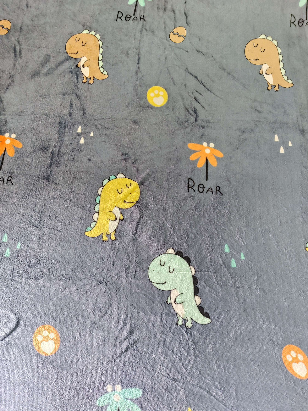 Thumbnail: LITTLE DINO PRINTED BLANKET - DEEP BLUE