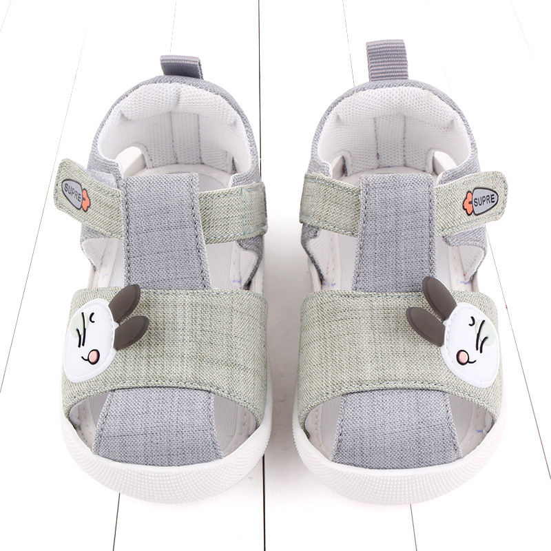Thumbnail: RABBIT PATCH SANDAL STYLE PRE-WALKERS - GREY