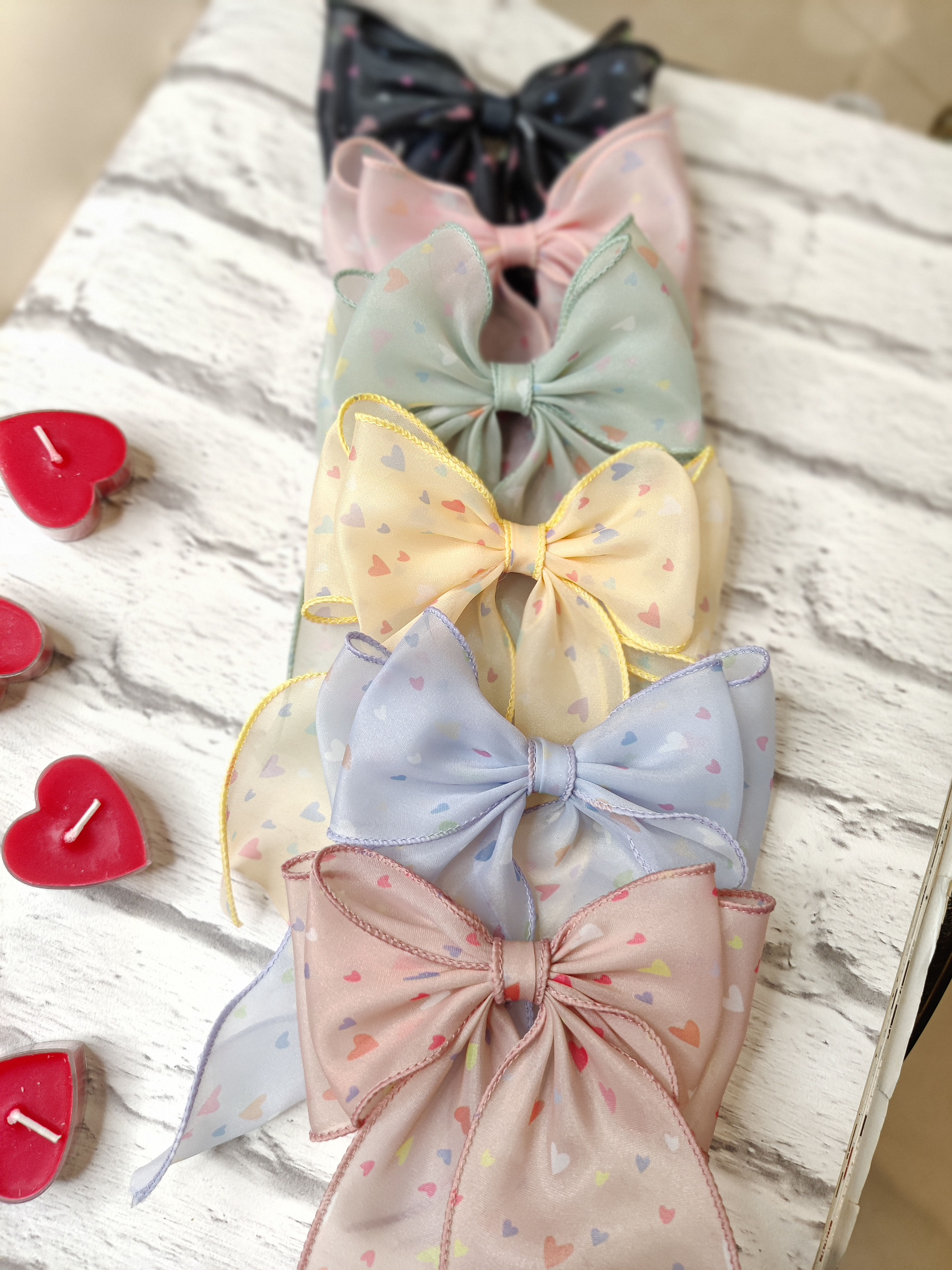 HEART PASTEL HANDCRAFTED BOW