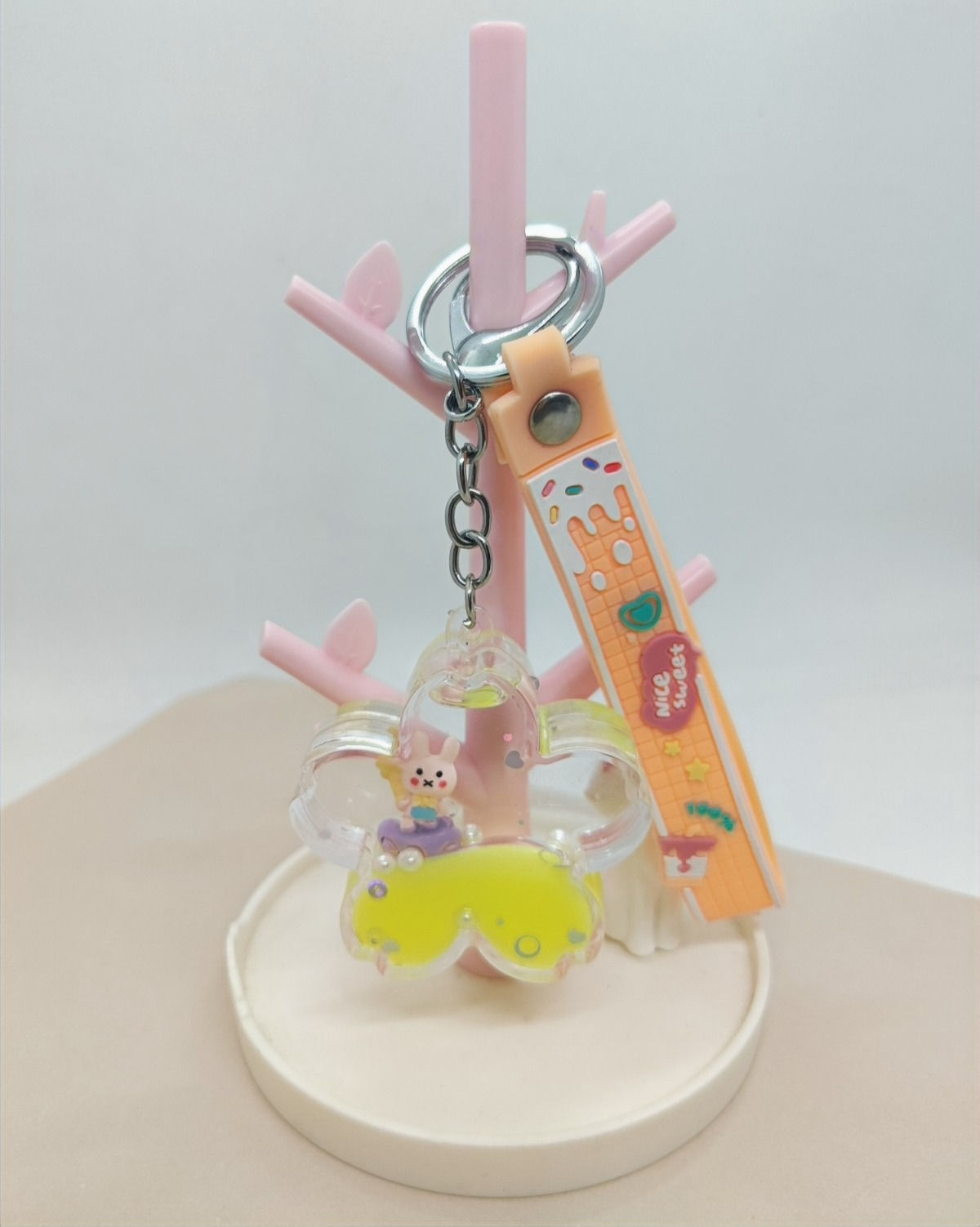 CRYSTAL STAR SHAPE GEL KEYCHAIN - YELLOW