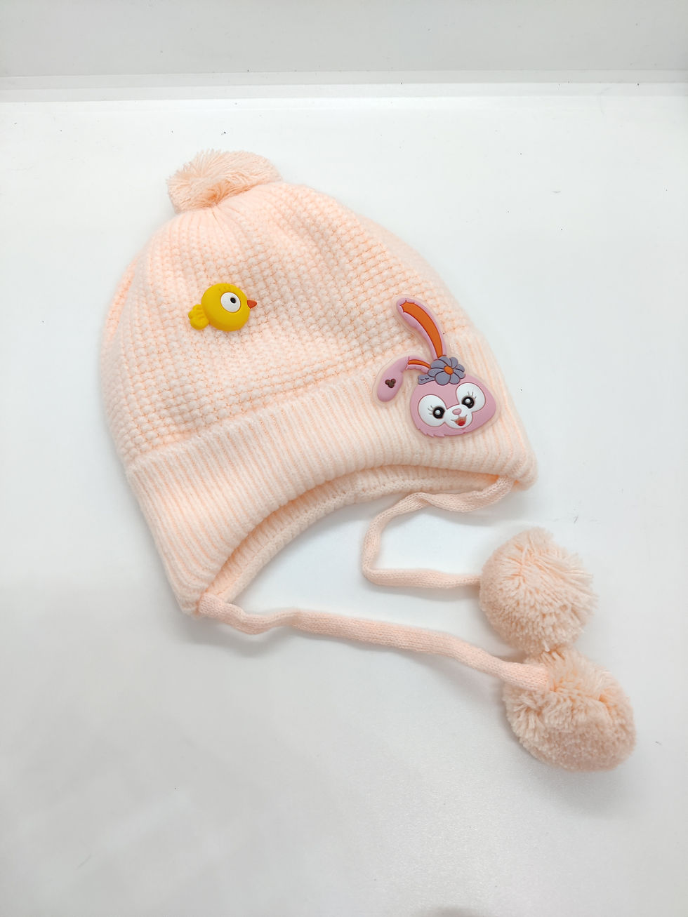 Thumbnail: BUNNY AND BIRDIE WITH HANGING POM-POM WINTER CAP
